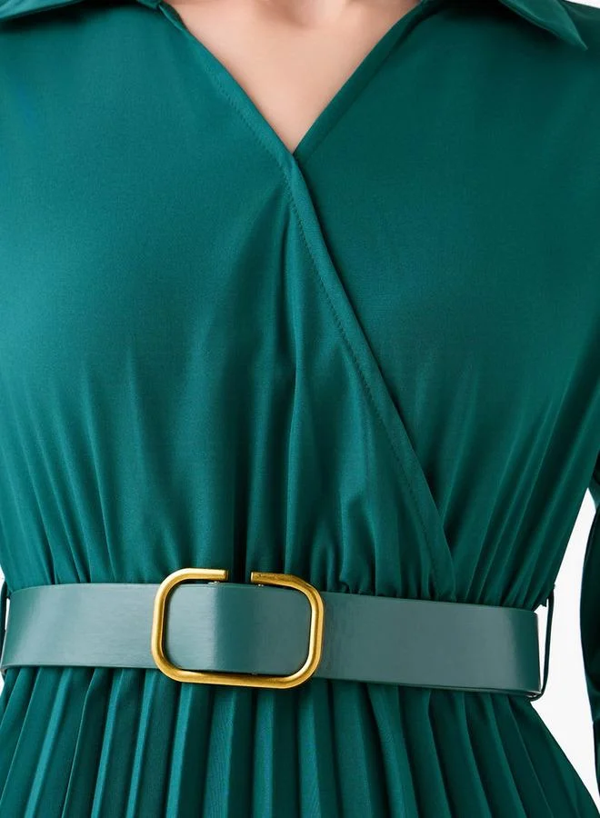 Splash FAV  Midi Shirt Dress with Belt for Women | Best Price UAE